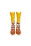 Single Unisex Flexible Sheep Patterned Yellow and Brown Colored Breathable Towel Socks - 4