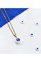 Minimal White Glass Evil Eye Beaded Necklace, Gift Necklace (60 cm)