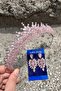 Alyce Pink Bridal Henna Crown Special Occasion Accessory Women's Crown and Thin Shuttle Earring Set - 2