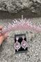 Alyce Pink Bridal Henna Crown Special Occasion Accessory Women's Crown and Wide Shuttle Earrings Set