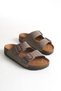 Mink Unisex Slippers Double Buckle Cork Sole Daily Comfortable Slippers - 2