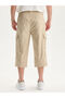 Beige Standard Fit Men's Cargo Shorts - 4