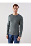 Green Crew Neck Basic Long Sleeve Men's T-Shirt from Plus-Store