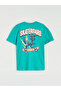 Green Dinosaur Printed Boys' T-Shirt - 4