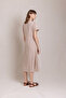 Short Sleeve Loose Linen Dress - 4