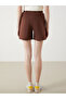 Xside Brown Women's Shorts with Elastic Waist - 4