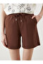 Xside Brown Women's Shorts with Elastic Waist - 3