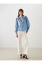 Women's Jean Shirt with Cropped Collar - 2