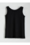 Black U-Neck Textured Women's Undershirt - 6
