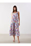 Mixed Square Neck Floral Poplin Dress