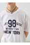 Xside White Crew Neck New York Printed Women's T-Shirt - 3