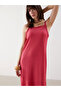 Pink Square Neck Textured Dress - 2