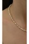Mini White Bead Necklace with Gold Dorika Detail - 3