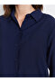 Navy Blue Textured Krinkle Women's Shirt Tunic - 3