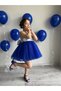 Girl's Princess Model Mini Navy Blue Tulle Skirt Birthday Dress - 4