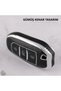 Peugeot Compatible 2008, 3008, 4008, 5008, 208, 308, 408, 508, Rifter Silver Edge Tpu Key Case Cover (Black) - 4