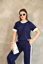 Women's Stripe Detailed Tracksuit Set Straight Leg Comfortable Fit - 2