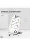 Peugeot Compatible 208, 301, 307, 308, 508, 2008, 3008, Partner Silver Edge Tpu Key Case Cover (White) - 3