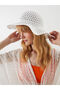White Straw Women's Fedora Hat by Güli̇s Gi̇yi̇m