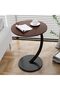 C Shaped End Table, Coffee Table, Round Side Table, Couch Table, Snack Side Table, for Small S - 2
