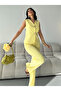 Women's Gold Buttoned Vest Trousers Suit Yellow - 5