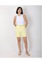 Women's Yellow Pleated High Waist Belted City Boy Shorts - 3