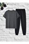 Men's Printed T-Shirt & Sweatpants Bottom Top Set Combination - 3