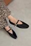Tony Women's Wrinkled Leather Ballerinas Black - 2