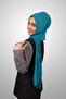 Practical Pleated Shawl Ready to Wear Organic Light Petrol Color Sponge Model - 7