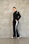 Women's Hooded Tracksuit Set Stripe Detailed Straight Leg Zippered Comfortable Fit - 2