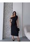 Asymmetric Collar Accessory Linen Dress