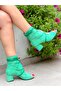 صندل صيفي بكعب 5 سم من SMILE GREEN SUEDE