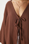 Women's Sandra 100% Cotton Muslin Lace-Up Brown Kimono - 7