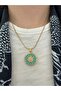 Oval Stone Sun Tarnish Free Stainless Steel Women's Necklace – Modern and Stylish Design - 4