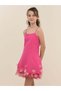 Girl's Floral Short Design Evening Dress with Rope Straps - 4