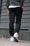 Battal Large Size Black Denim Pants Elastic Waist and Legs Flexible Lycra Jogger - 3