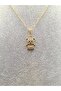 Gold Color Stone Teddy Bear Model Steel Necklace - 2