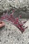 Catalina Burgundy Bridal Henna Crown Special Occasion Accessory Women's Crown Hair Accessory – Crown, Crystal Stone - 3