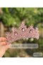 Ardea Morganite Pink Crystal Stone Luxury Design Engagement Bridal Tiara Metal Crown with High Authentic Motif - 3