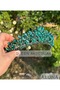 Aluna Emerald Green Crystal Stone Luxury Design Engagement Bridal Tiara Metal Crown with Peaked Authentic Motif - 4