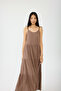 Beaded Strap Linen Dress - 5