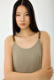Beaded Strap Linen Dress - 6