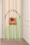Life Is Beautiful Flowers Bohemian Patterned Special Design Digital Printed (Single Wing) Beige Cream Background Curtain