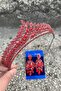 Daniela Red Bridal Henna Crown Special Day Accessory Women's Crown and Three Shuttle Earrings Set - 2
