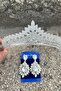 Daniela Silver Bridal Henna Crown Special Occasion Accessory Women's Crown and Wide Shuttle Earrings Set