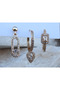 Set of 3 Steel Earring Models with Zircon & Baguette Stones - 3