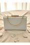 Skin Color Matte Skin Leather Metal Gold Handle Women Evening Dress Bag Wedding Engagement Graduation - 4