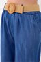Women's Thin Fabric Belted Pants - 7