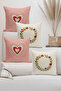 Set of 4 Double-Sided Digital Print Cushion Covers (Punch Embroidery Pattern Look) - 3