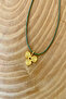 Gold Triskelion Green Rope Scroll Lock Weave Necklace - 2